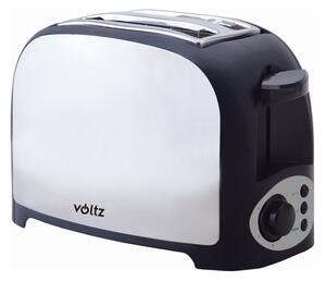 Φρυγανιέρα Voltz V51440D, 750W, Για 2 φέτες, 7 επίπεδα κρούστας, Δίσκος για ψίχουλα, Inox/Μαύρο