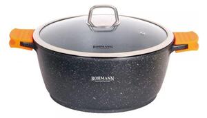 Κατσαρόλα Bohmann BH-7350-36 MRB, 36 cm, 13 l, Induction, Προστατευτικά από σιλικόνη, Μαύρο