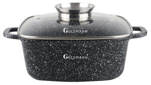 Κατσαρόλα με δοσομετρητή Goldmann GM-1224, 4,5L, 24cm, Μαρμάρινη επίστρωση, Επαγωγική, Μαύρο