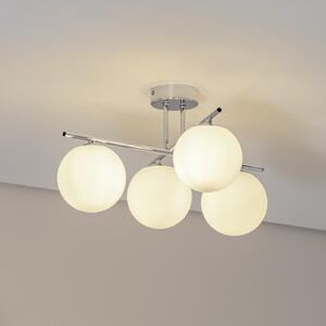 Domiluce Aurora φωτιστικό οροφής, χρώμιο, Ø 50 cm, 4-φωτο, γυαλί, E14, ρυθμιζόμενος, Μεταλλικό, Σαλόνι / τραπεζαρία, Γυαλί