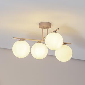 Domiluce Aurora φωτιστικό οροφής, μπεζ, Ø 50 cm, 4-φωτο, γυαλί, E14, ρυθμιζόμενος, Μπεζ, Σαλόνι / τραπεζαρία, Γυαλί