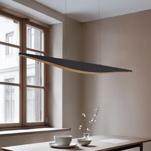 Lucande LED κρεμαστό φωτιστικό Clavit, μαύρο, 140 cm, ρυθμιζόμενο, ρυθμιζόμενος, Μαύρο, Σαλόνι / τραπεζαρία, Μέταλλο, σύγχρονο