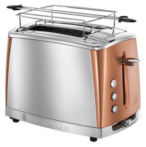 Τοστιέρα Russell Hobbs Luna 24290-56, 1550W, 2 φέτες, Υψηλή ανύψωση, Φαρδιά ανοίγματα, Απόψυξη, Χάλκινο/Inox