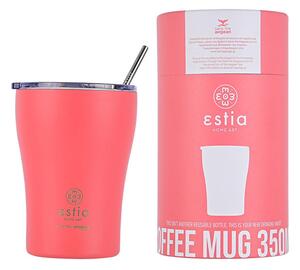 Θερμός με Καλαμάκι Coffee Mug Save The Aegean Fusion Coral 350ml