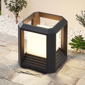 Lucande LED φωτιστικό βάθρο Serenella, ανθρακί, μέταλλο, 27cm, Μαύρο, Μέταλλο, σύγχρονο