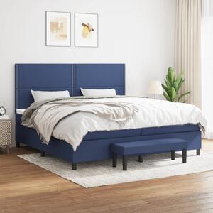 VidaXL Κρεβάτι Boxspring με Στρώμα Μπλε 200x200 εκ. Υφασμάτινο