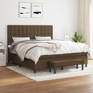 VidaXL Κρεβάτι Boxspring με Στρώμα Σκούρο Καφέ 160x200 εκ Υφασμάτινο