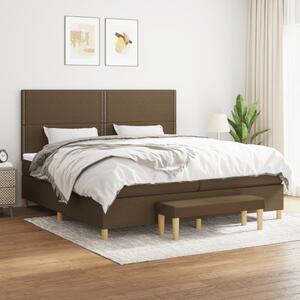 VidaXL Κρεβάτι Boxspring με Στρώμα Σκούρο Καφέ 200x200 εκ. Υφασμάτινο