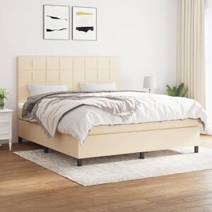 VidaXL Κρεβάτι Boxspring με Στρώμα Κρεμ 180x200 εκ. Υφασμάτινο