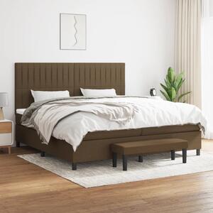 VidaXL Κρεβάτι Boxspring με Στρώμα Σκούρο Καφέ 200x200 εκ. Υφασμάτινο