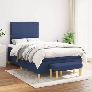 VidaXL Κρεβάτι Boxspring με Στρώμα Μπλε 120x200 εκ. Υφασμάτινο