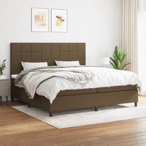 VidaXL Κρεβάτι Boxspring με Στρώμα Σκούρο Καφέ 200x200 εκ. Υφασμάτινο