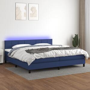 VidaXL Κρεβάτι Boxspring με Στρώμα & LED Μπλε 200x200 εκ. Υφασμάτινο