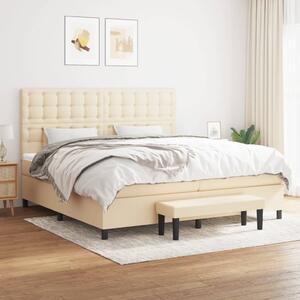 VidaXL Κρεβάτι Boxspring με Στρώμα Κρεμ 200x200 εκ. Υφασμάτινο