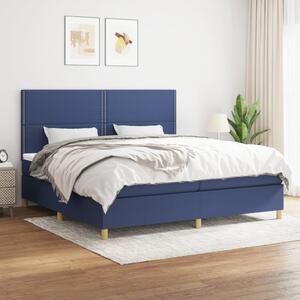 VidaXL Κρεβάτι Boxspring με Στρώμα Μπλε 200x200 εκ. Υφασμάτινο