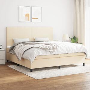 VidaXL Κρεβάτι Boxspring με Στρώμα Κρεμ 200x200 εκ. Υφασμάτινο