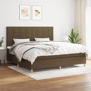 VidaXL Κρεβάτι Boxspring με Στρώμα Σκούρο Καφέ 200x200 εκ. Υφασμάτινο