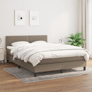 VidaXL Κρεβάτι Boxspring με Στρώμα Taupe 140x200 εκ. Υφασμάτινο