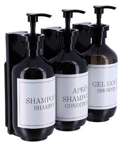 Επιτοίχια Dispenser Για Σαμπουάν-Αφρόλουτρο (3τμχ) T-D Black 62185103