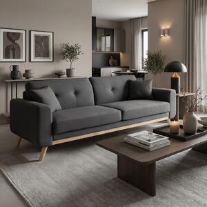 Αναδιπλούμενος καναπές 3 θέσεων Carmelo Γκρι 214x80x86 cm