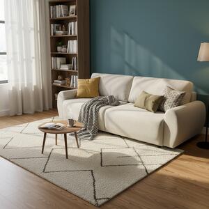 Αναδιπλούμενος καναπές 3 θέσεων Hungie, Μπεζ, 250x92x89 cm