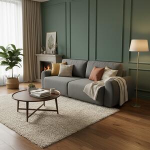 Αναδιπλούμενος καναπές 3 θέσεων Hungie, Γκρι, 250x92x89 cm