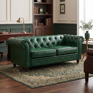 Διθέσιος καναπές, στυλ Chesterfield, Chesterfield, Pako, Σκούρο Πράσινο 160x67x84 cm