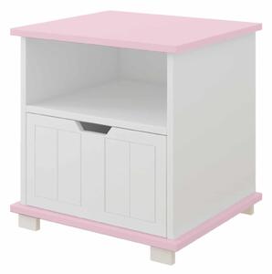 Κομοδίνο Lucky White & Pink 47,5x48x53cm BC80020 BabyCute