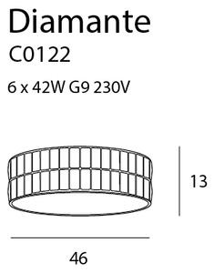 MAXLIGHT C0122 - Φωτιστικό οροφής DIAMANTE 6xG9/42W/230V διάμετρος 46 cm χρώμιο