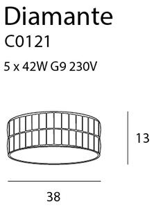 MAXLIGHT C0121 - Φωτιστικό οροφής DIAMANTE 5xG9/42W/230V διάμετρος 38 cm χρώμιο