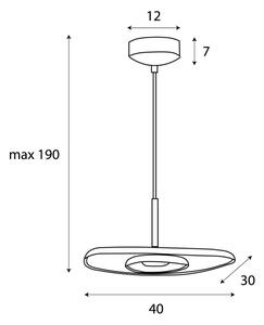 MAXLIGHT P0560 - Κρεμαστό φωτιστικό οροφής LED DEUX LED/5W/230V μαύρο