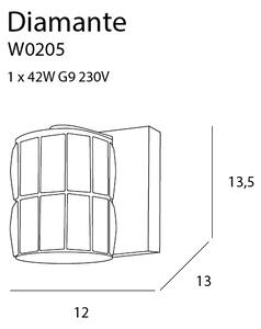 MAXLIGHT W0205 - Φωτιστικό τοίχου DIAMANTE 1xG9/42W/230V χρώμιο