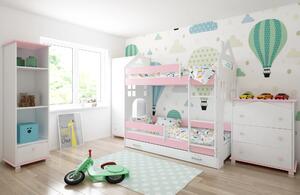 Παιδική Κουκέτα με Συρτάρι House White & Pink 80x180cm BC50023 BabyCute (Δώρο τα Στρώματα)