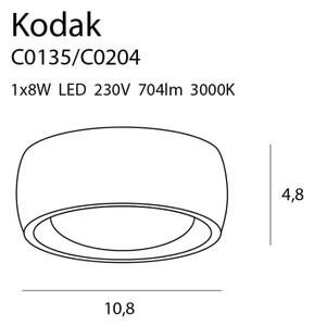 MAXLIGHT C0204 - Φωτιστικό οροφής μπάνιου LED KODAK LED/8W/230V IP44 μαύρο