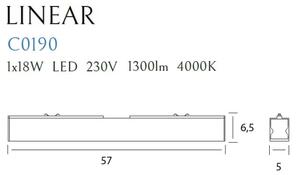 MAXLIGHT C0190 - Φωτιστικό οροφής LED LINEAR LED/18W/230V 57 cm μαύρο