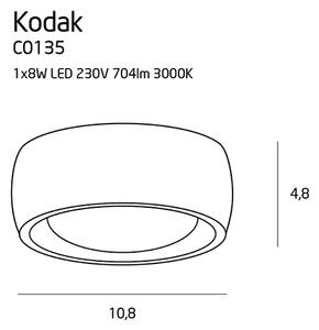 MAXLIGHT C0135 - Φωτιστικό οροφής μπάνιου LED KODAK LED/8W/230V IP44 λευκό