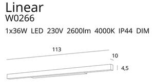 MAXLIGHT W0266 - LED Dimmable φωτισμός καθρέφτη μπάνιου LINEAR LED/36W/230V IP44 μαύρο