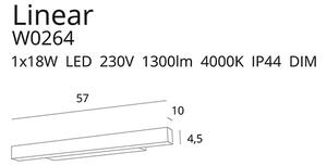 MAXLIGHT W0264 - LED Dimmable φωτισμός καθρέφτη μπάνιου LINEAR LED/18W/230V IP44 μαύρο