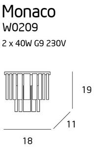 MAXLIGHT W0209 - Φωτιστικό τοίχου MONACO 2xG9/40W/230V χρώμιο