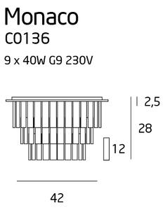 MAXLIGHT C0136 - Φωτιστικό οροφής MONACO 9xG9/40W/230V διάμετρος 42 cm χρώμιο