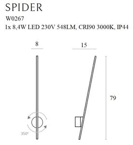 MAXLIGHT W0267 - Επιτοίχιο φωτιστικό εξωτερικού χώρου LED ΑΡΑΧΝΗ LED/8,4W/230V IP44 μαύρο