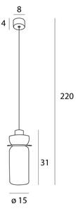 MAXLIGHT P0531 - Κρεμαστό φωτιστικό οροφής LED SIGNATURE LED/8W/230V διάμετρος 15 cm ορείχαλκος/διαφανή