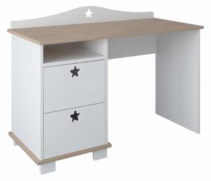 Γραφείο Stars με 2 Συρτάρια White & Oak 120x53x86cm BC70028 BabyCute