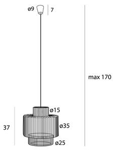 MAXLIGHT P0586 - Κρεμαστό φωτιστικό οροφής LABRIZ 1xE27/15W/230V διάμετρος 35 cm μπεζ