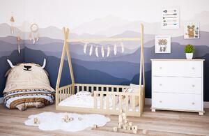 Κρεβάτι Montessori Tipi με κάγκελα Natural 70x140cm BC50043 BabyCute (Δώρο το Στρώμα)