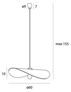 MAXLIGHT P0585 - Κρεμαστό φωτιστικό οροφής PAN 1xE27/15W/230V διάμετρος 60 cm κρεμ