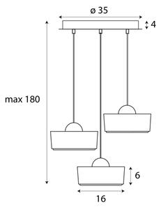 MAXLIGHT P0543 - Κρεμαστό φωτιστικό οροφής LED LIPARI LED/22W/230V διάμετρος 35 cm διαφανή