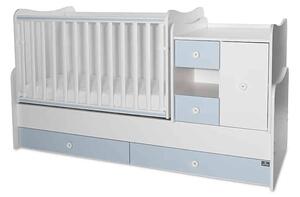 Πολυμορφικό βρεφικό κρεβάτι Mini Max White & Baby Blue 10150500039A Lorelli