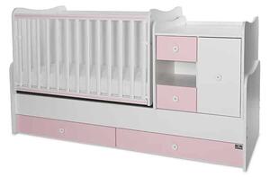 Πολυμορφικό βρεφικό κρεβάτι Mini Max White & Pink 10150500038A Lorelli