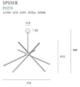 MAXLIGHT P0270 - Κρεμαστό φωτιστικό οροφής LED ΑΡΑΧΝΗ LED/33W/230V λευκό